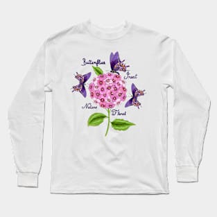 Hydrangea And Butterflies Long Sleeve T-Shirt